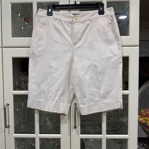 Lauren Ralph Lauren White Flat-Front Women’s Bermuda Shorts